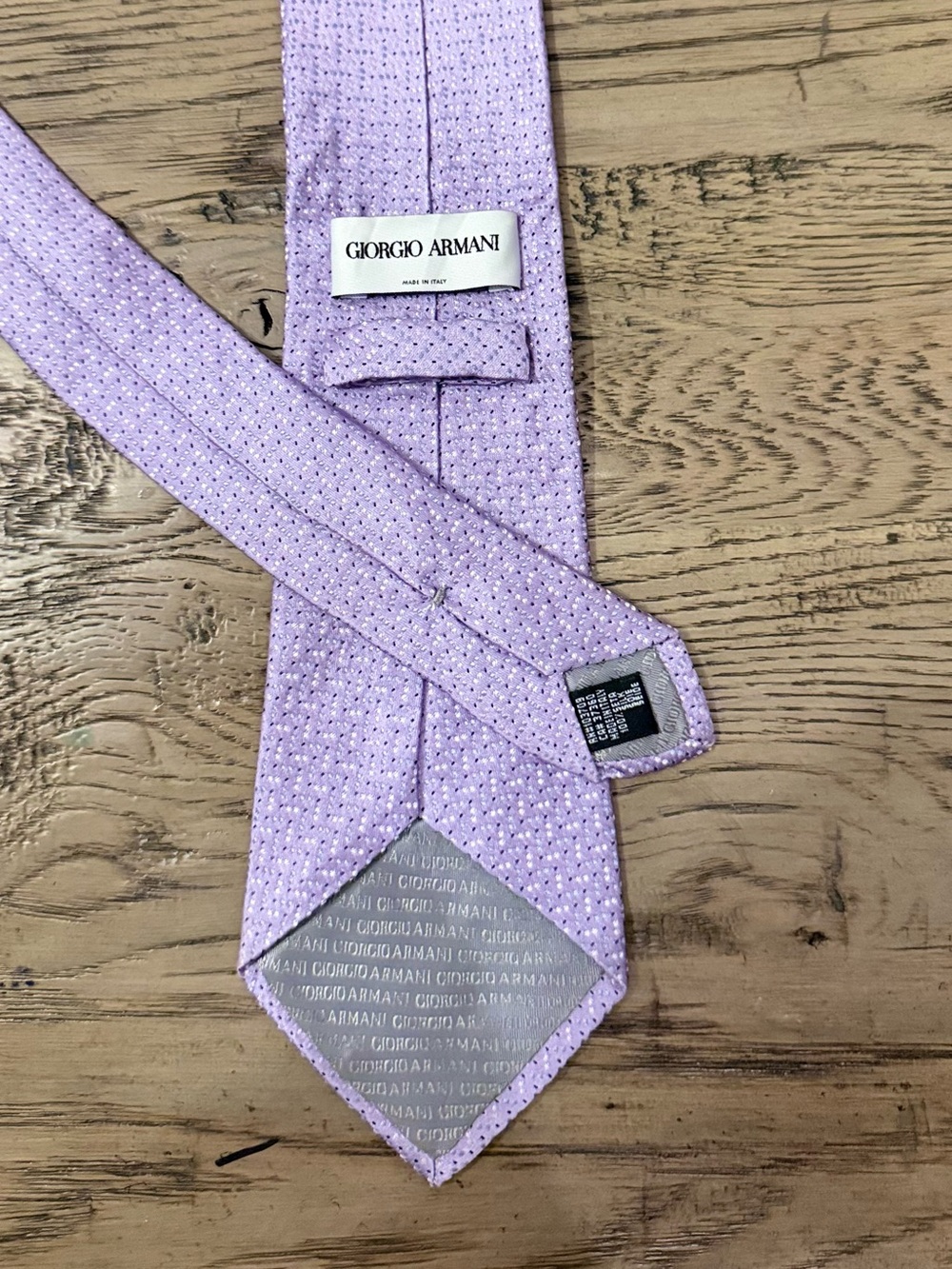 Giorgio Armani Lavender Textured Silk Tie